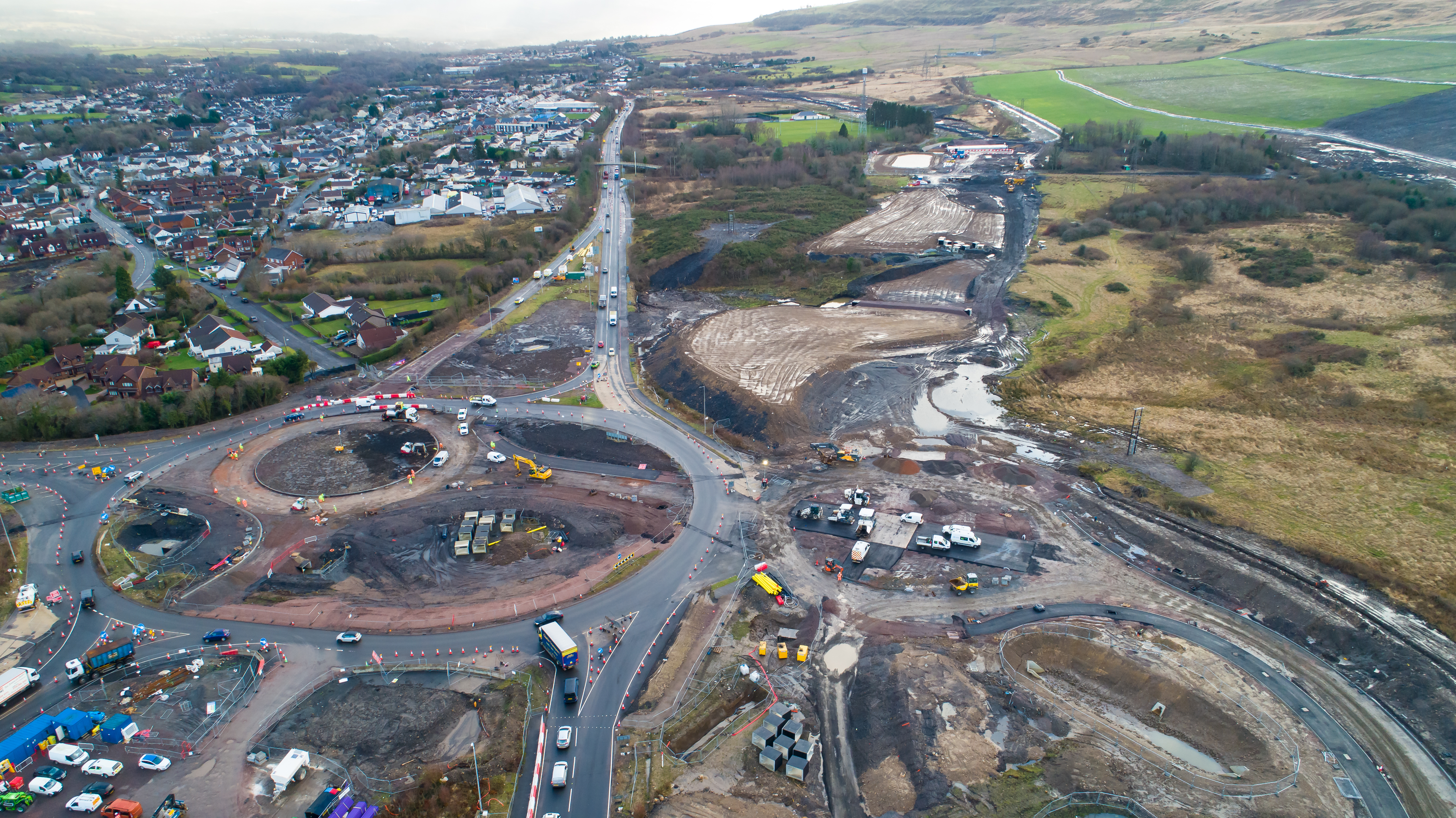 A465 section 5 and 6 Rhigos junction Rhigos road A465 roundabout